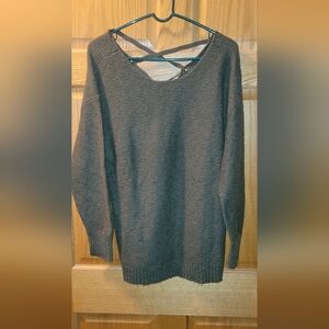 NWOT American Eagle Outfitters Off-the-Shoulder Gray Olive Sweater LARGE WOMENS